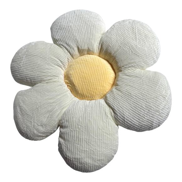 Lissidoll Flower Plush THROW PILLOW 16.5" Cushion Soft White Yellow Girls Room - Picture 5 of 5